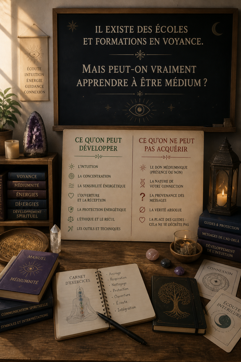 Apprendre voyance école formation médium don inné développement