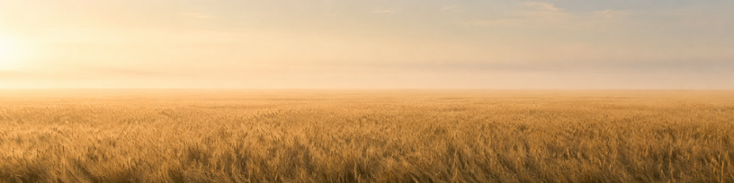 Champ de blé au petit matin — l'horizon ouvert
