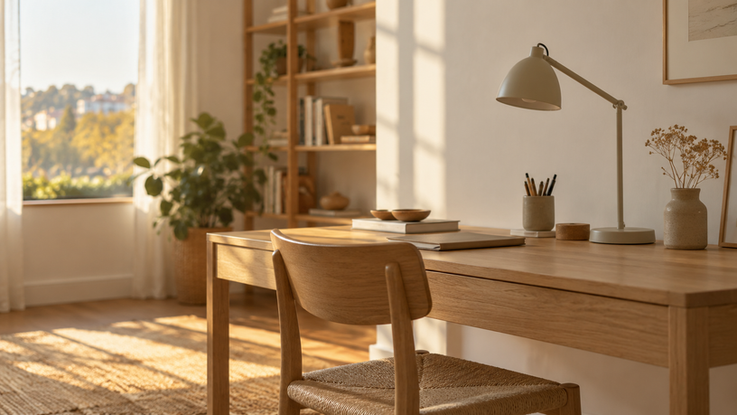 Bureau vide dans une pièce lumineuse — l'incertitude professionnelle