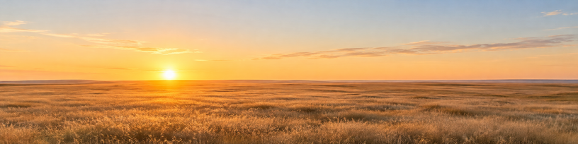 Horizon net et dégagé au petit matin au-dessus d'une plaine