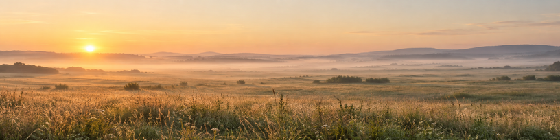 Ligne d'horizon lointaine au petit matin