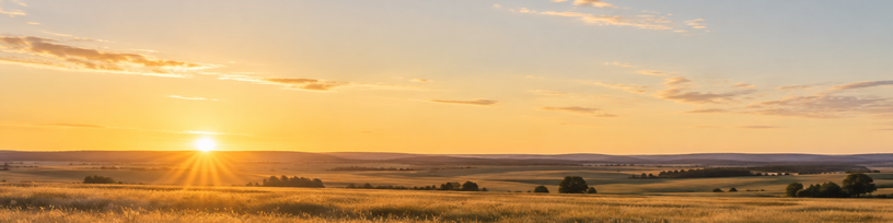 Horizon net et dégagé au petit matin au-dessus d'une plaine
