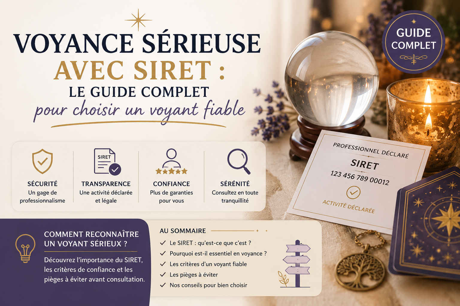 Voyance sérieuse avec SIRET : guide pour choisir un voyant fiable et déclaré.