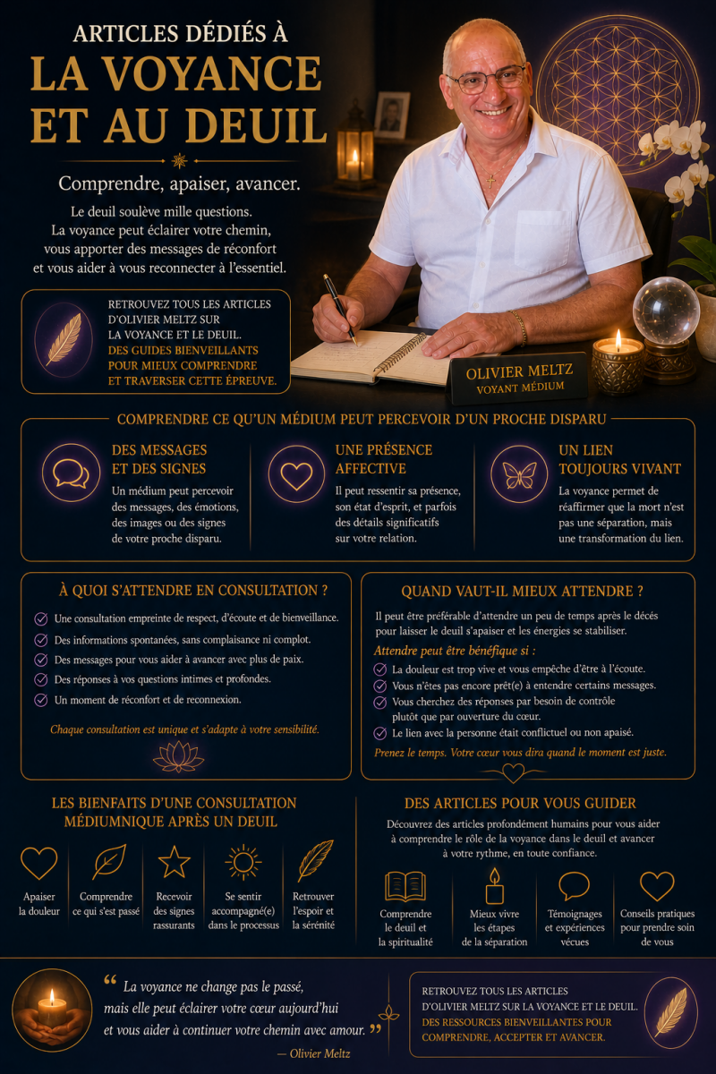 Voyance et deuil — articles sur la consultation médiumnique liée à la perte d'un proche