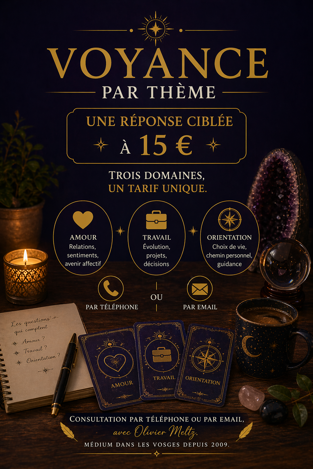 Voyance amour travail finances avec Olivier Meltz, médium dans les Vosges