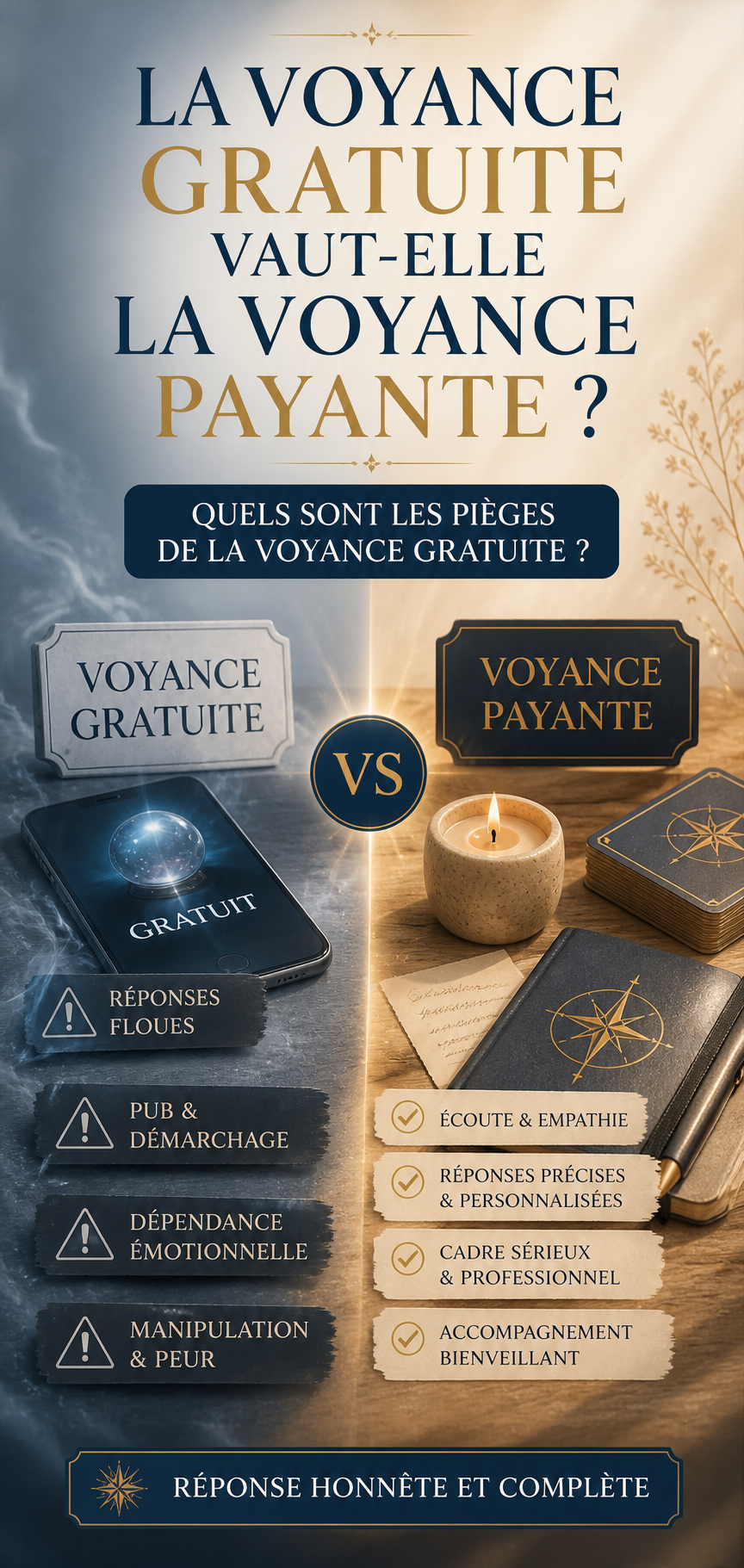 Voyance gratuite vs payante différence qualité pièges choisir