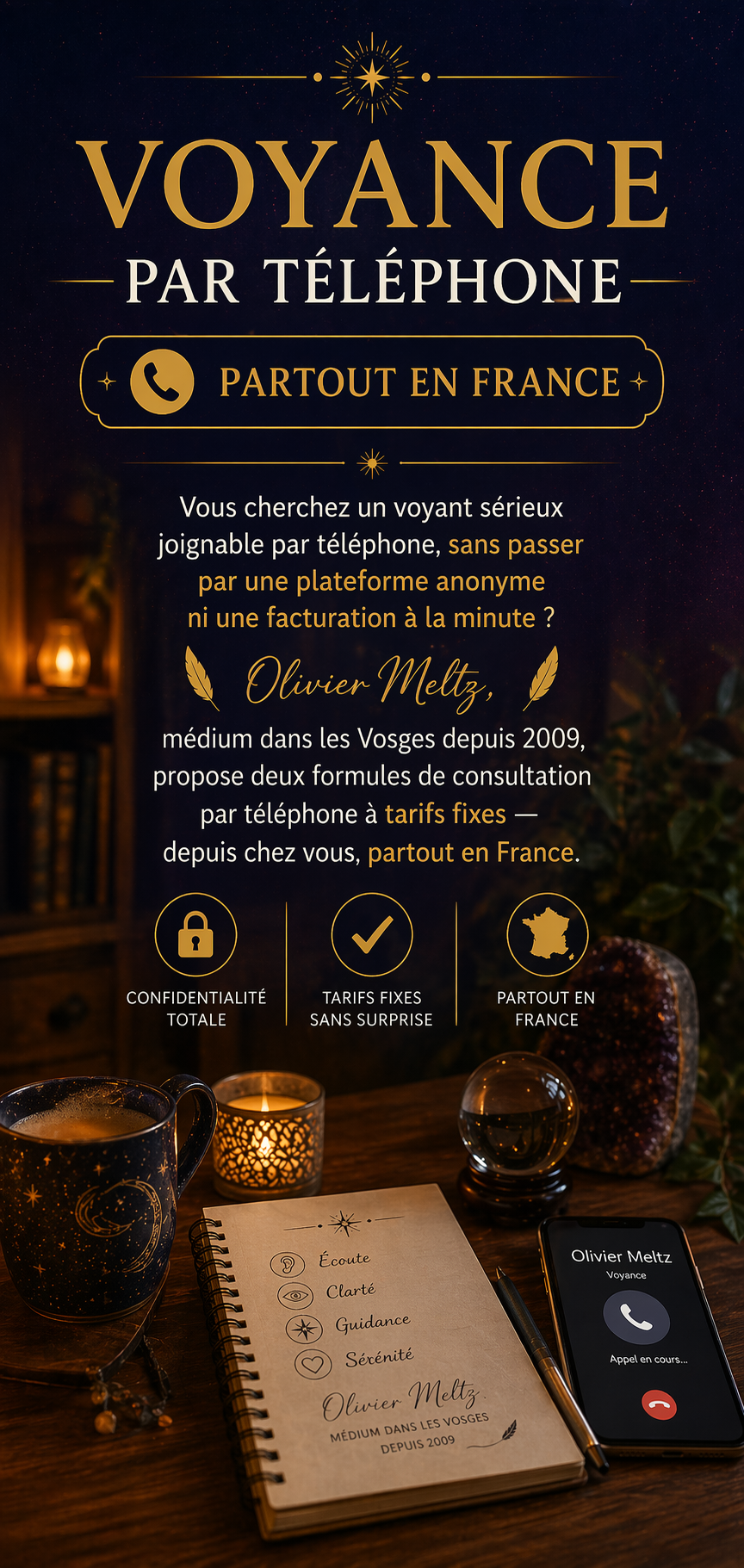 Consultation de voyance par téléphone avec Olivier Meltz, médium dans les Vosges