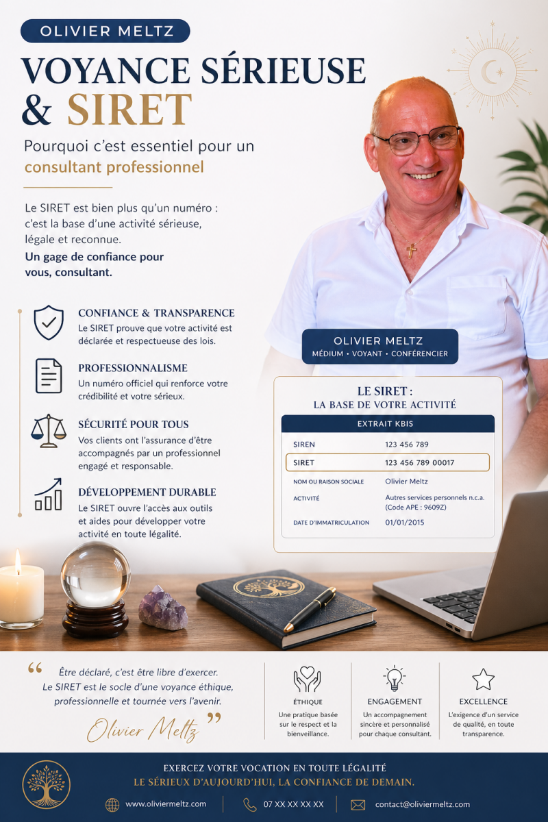 Voyant déclaré numéro SIRET sérieux Olivier Meltz Thaon-les-Vosges Vosges