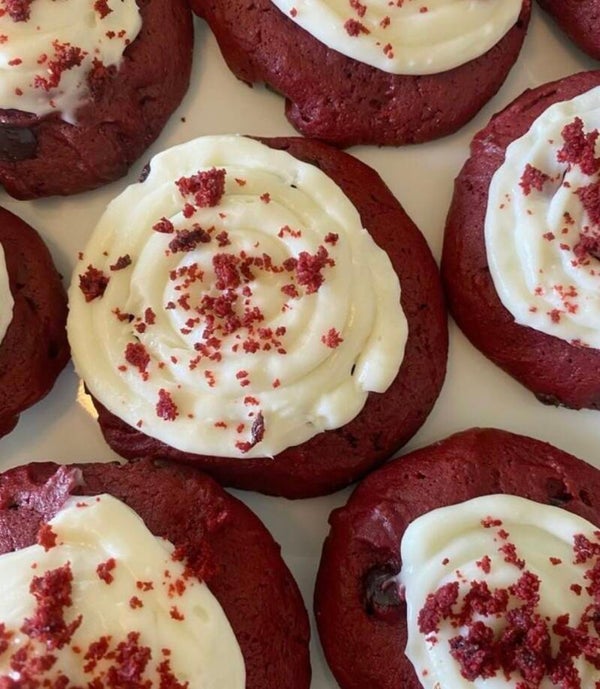 Red Velvet Stuffed Cream Cheese Cookies