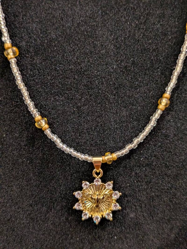 Holy Spirit Hand Beaded Necklace