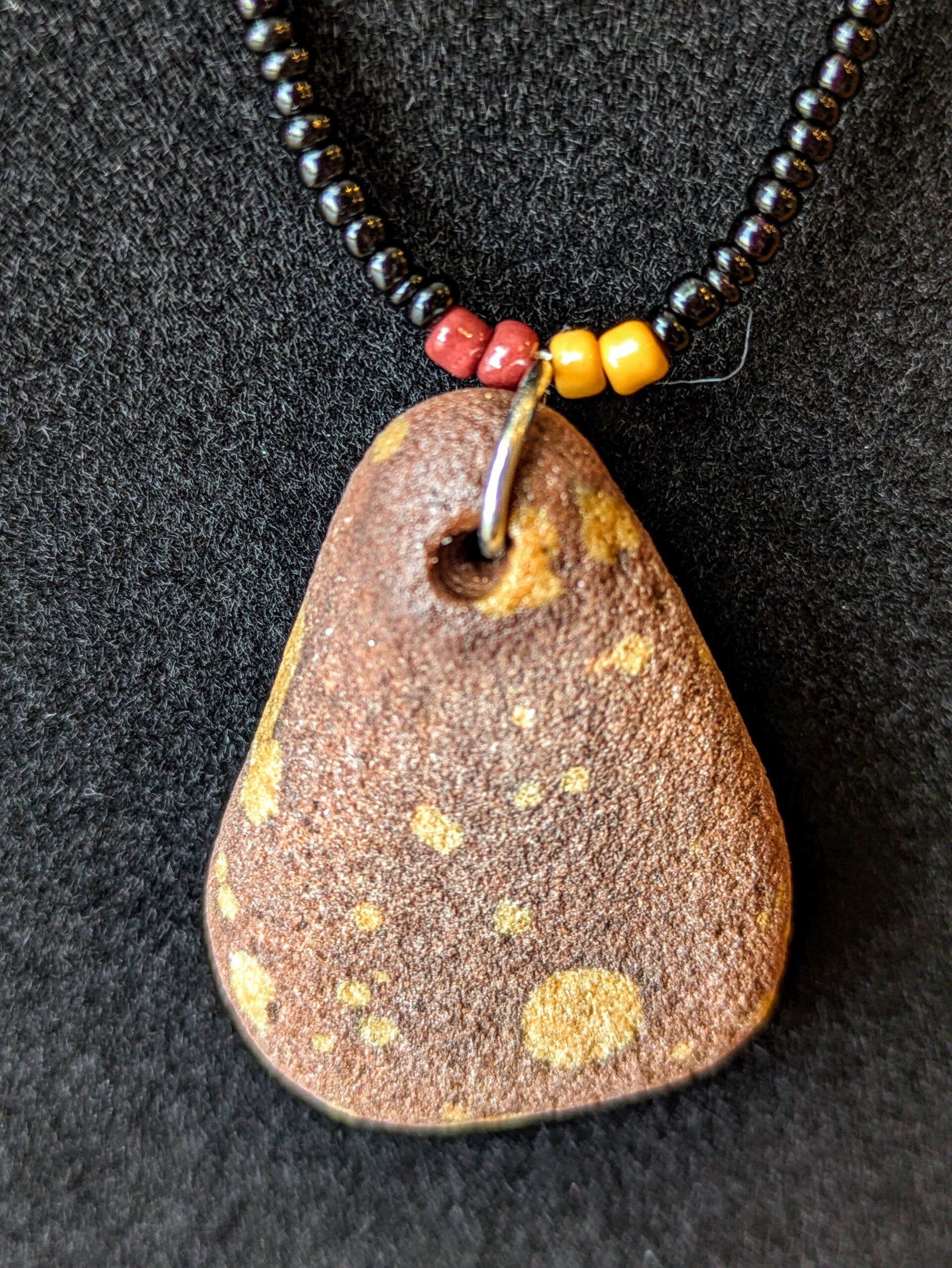 Jacobsville Sandstone Hand Beaded Necklace