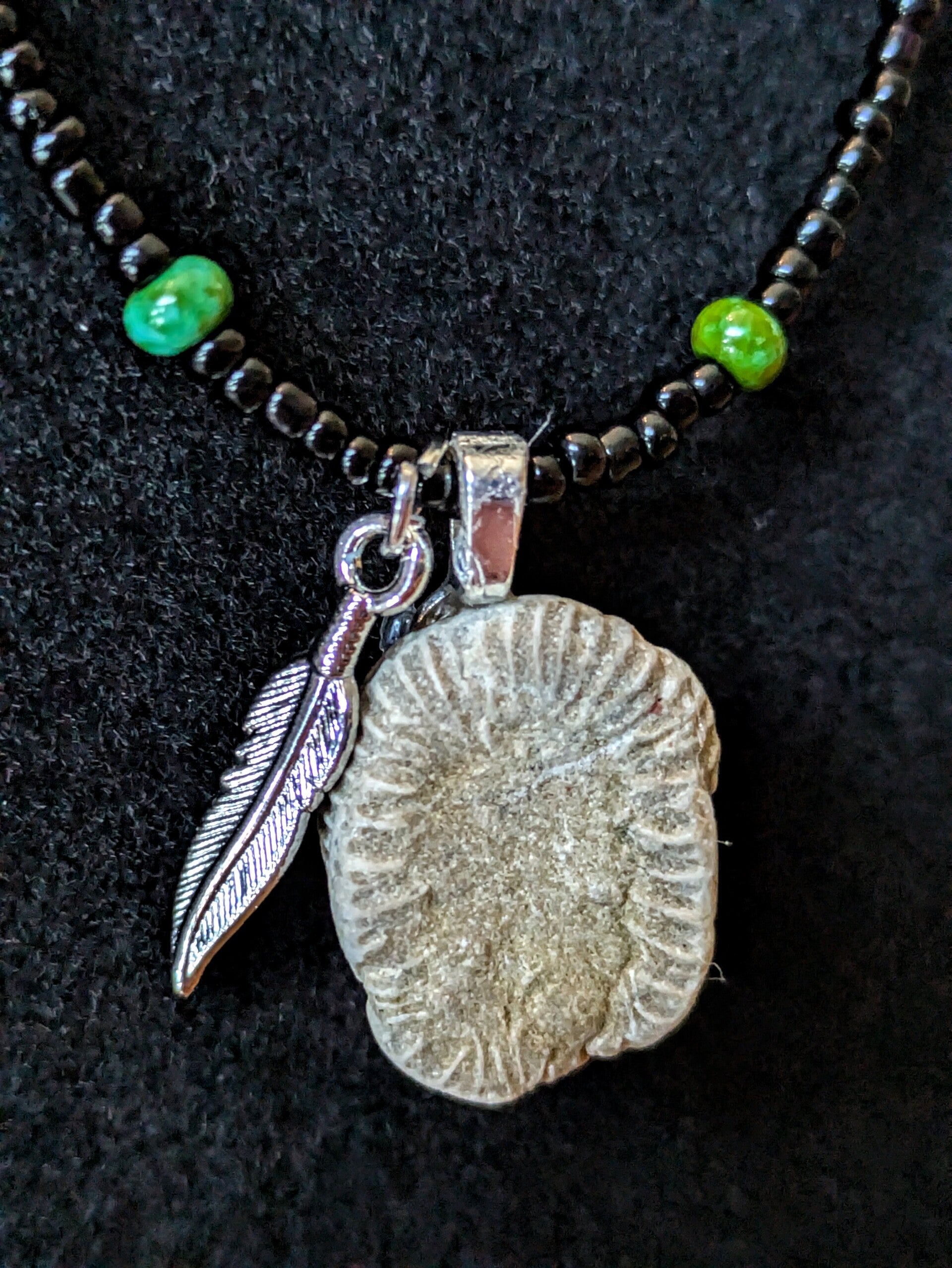Lake Michigan Hand Beaded Horn Coral Fossil Necklace