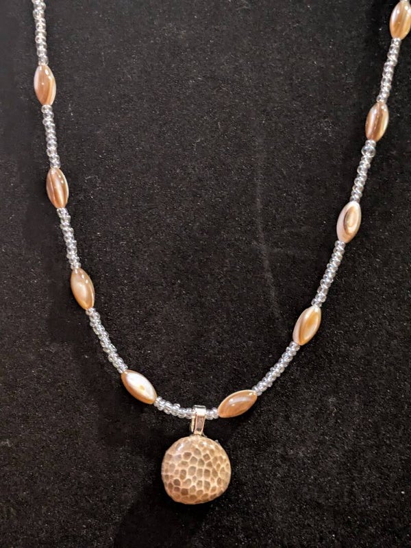 Hand Beaded Lake Michigan Honeycomb Coral Fossil Necklace