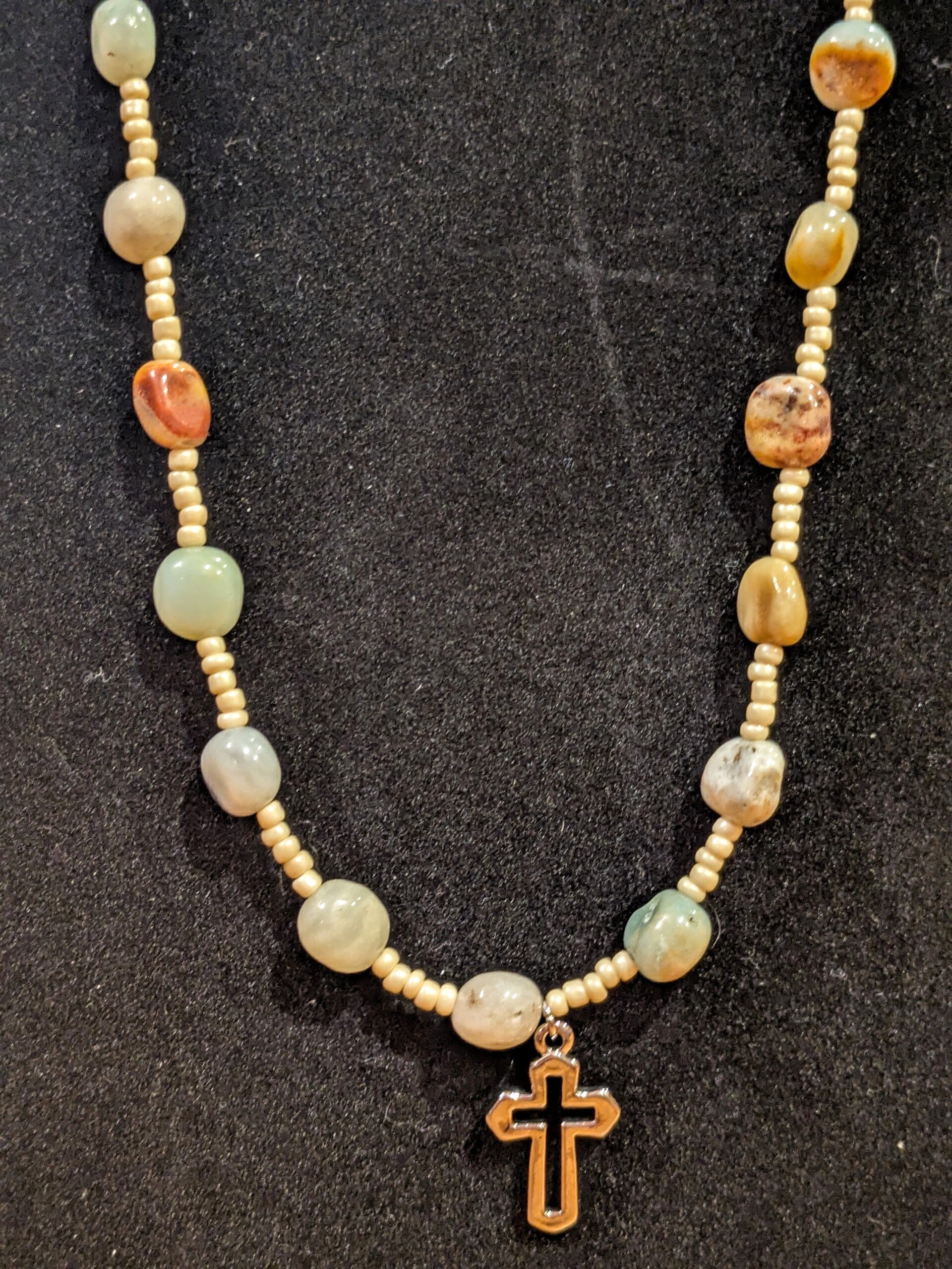 Hand Beaded Cross Necklace