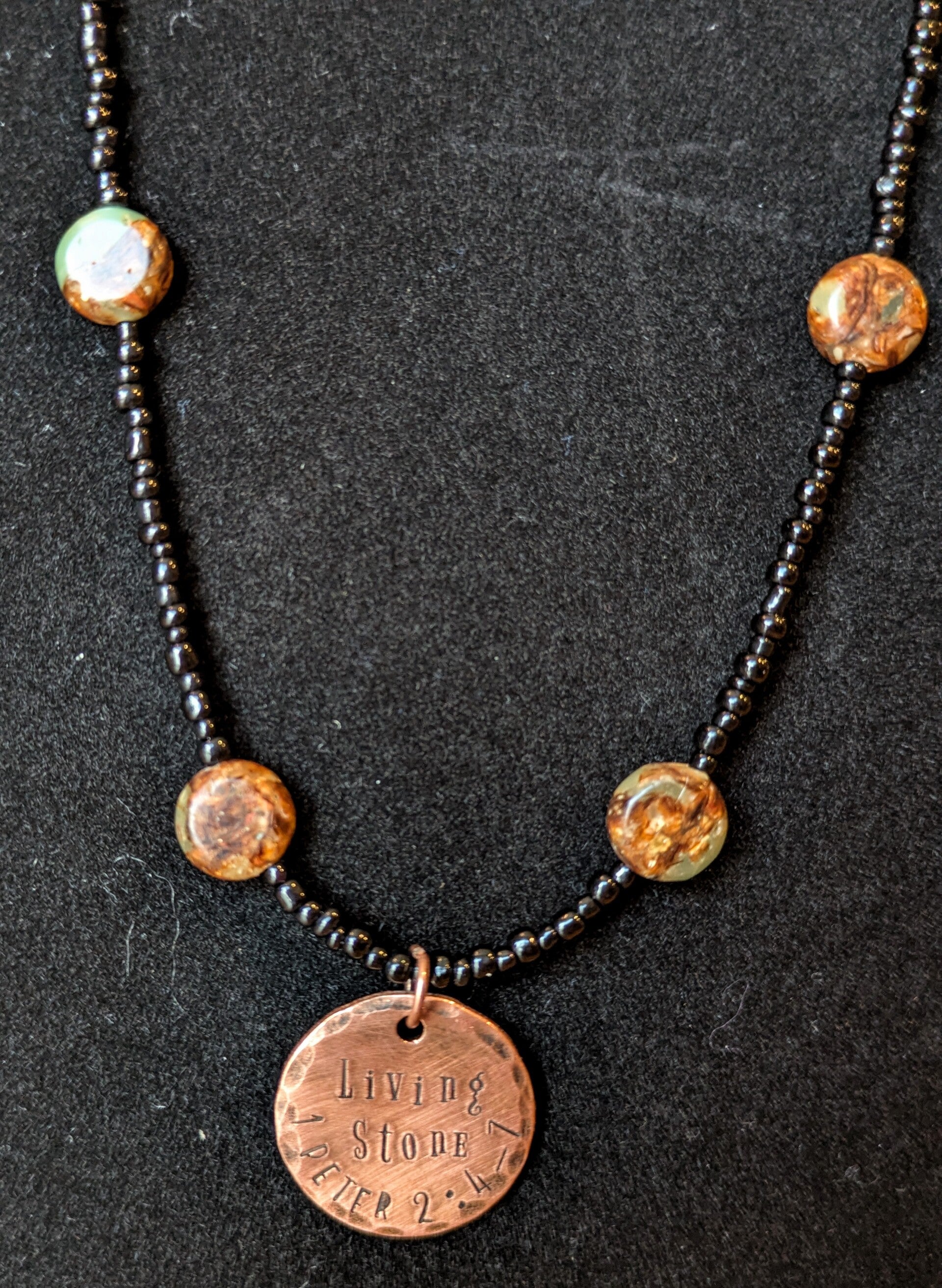 Hand Beaded Living Stone Verse Necklace