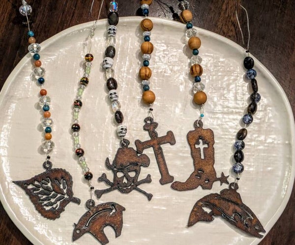 Hand Beaded Rearview Car Mirror Charms