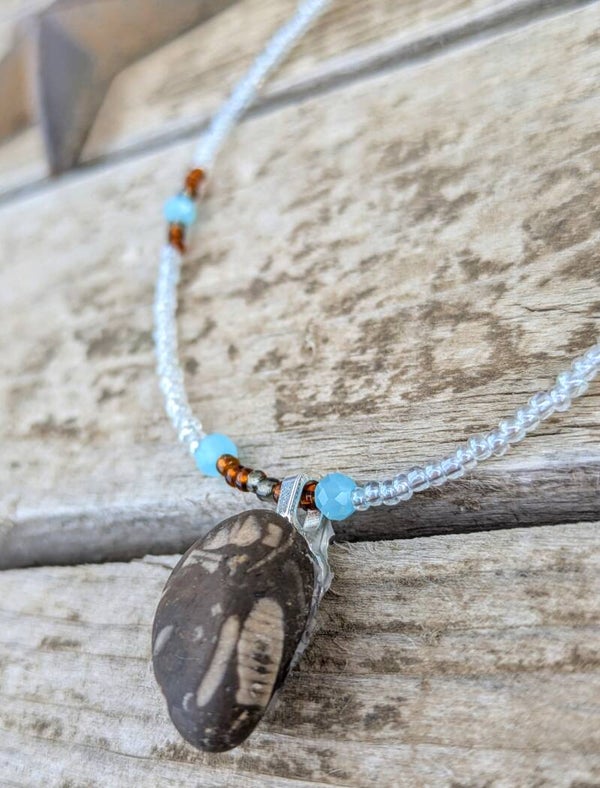 "Fossil Soup" Beaded Necklace