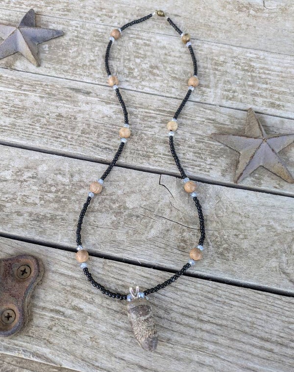 Hand Beaded Cladopora Fossil Necklace