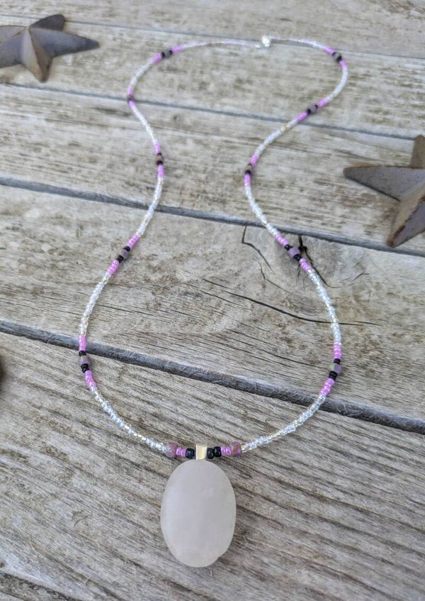 Clear Quartz Beaded Necklace