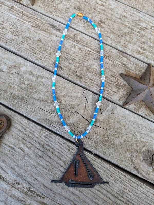 Rustic Sailing Rearview Mirror Charm