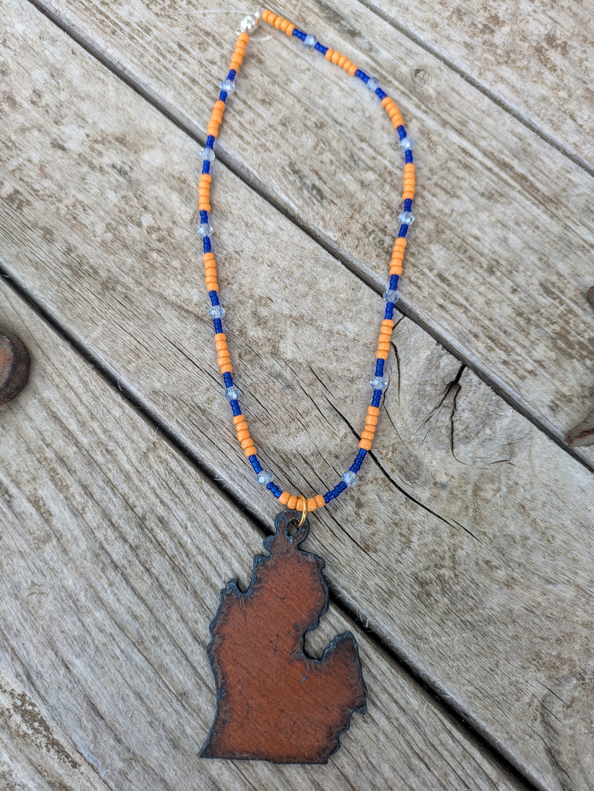 Go Blue Michigan Rearview Mirror Charm