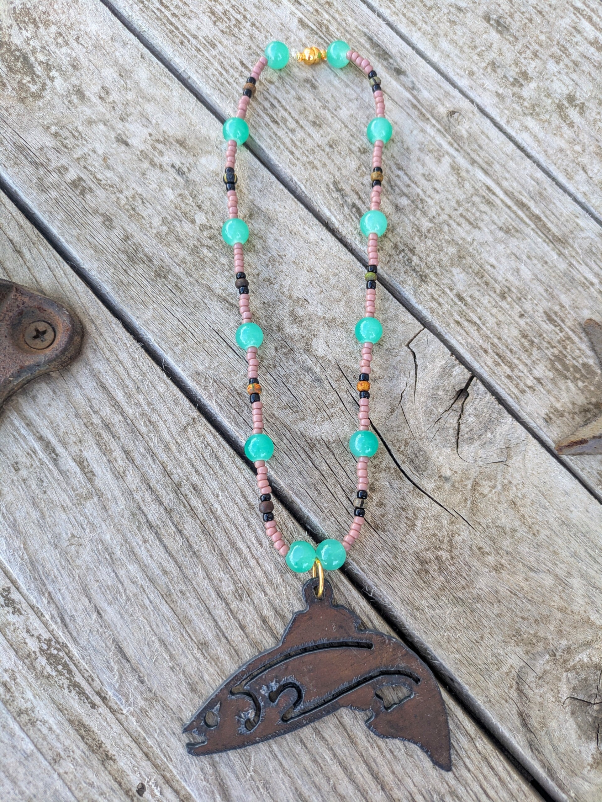 Rustic Trout Rearview Mirror Charm