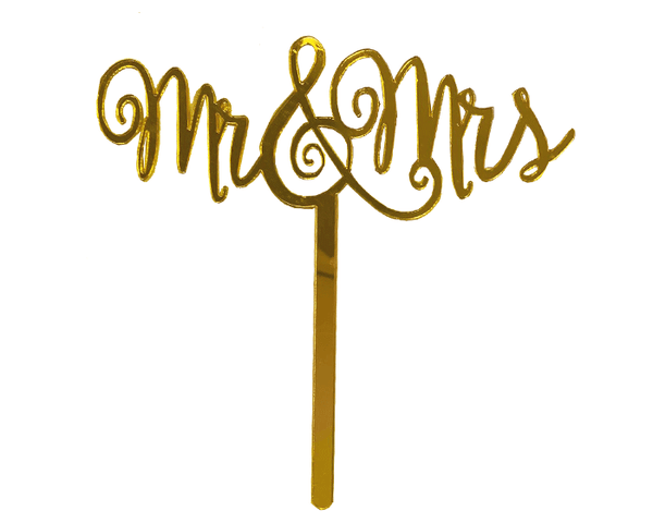 Mr & Mrs Cake Topper Goud