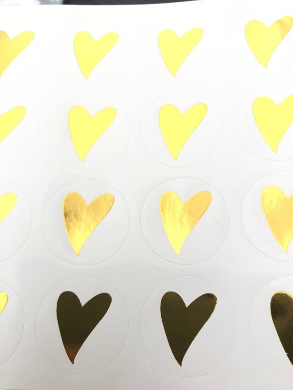 Goude hartjes stickers