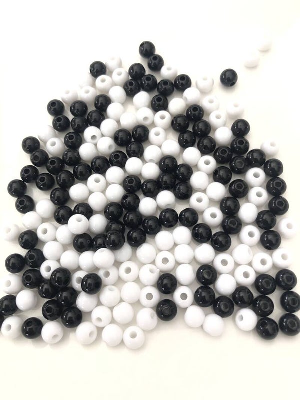 Ronde zwart wit kralen