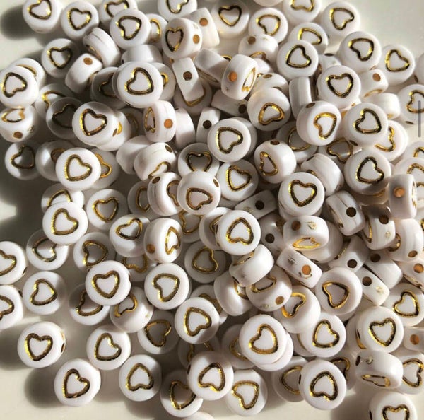 Open hartjes kralen