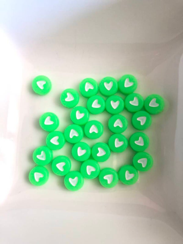 Groene hartjes acryl