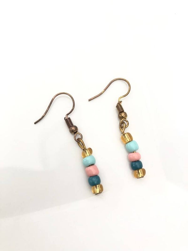 Kralen oorbellen goud