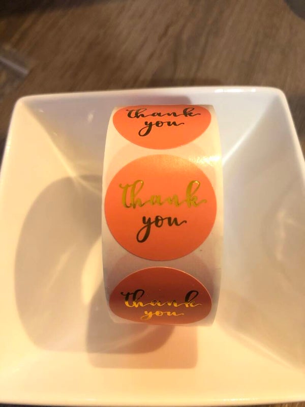 Roze Thankyou stickers
