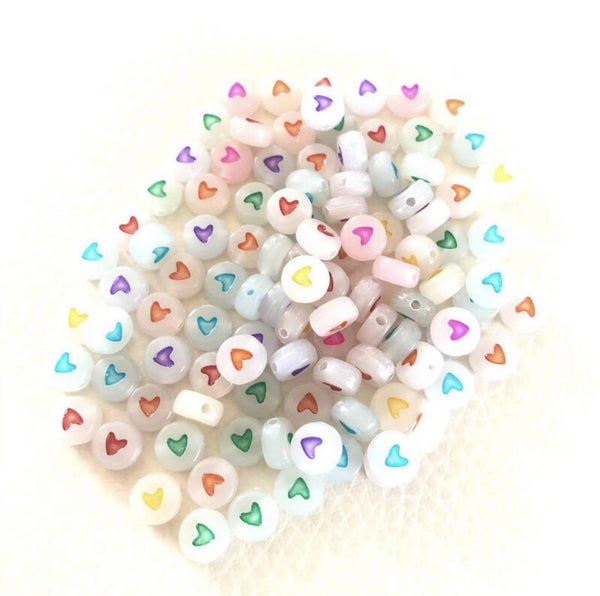 Glow in the dark hartjes kralen