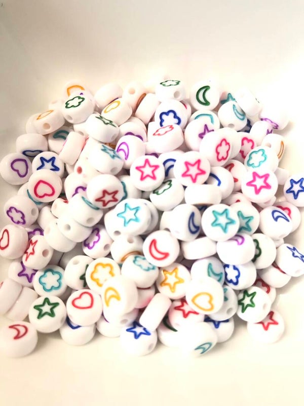 Figuurtjes acryl multicolor-white