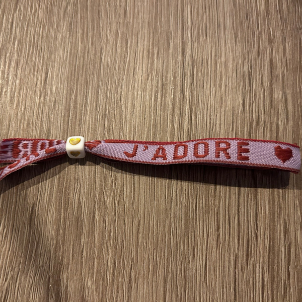 J’adore lint armbandje paars rood