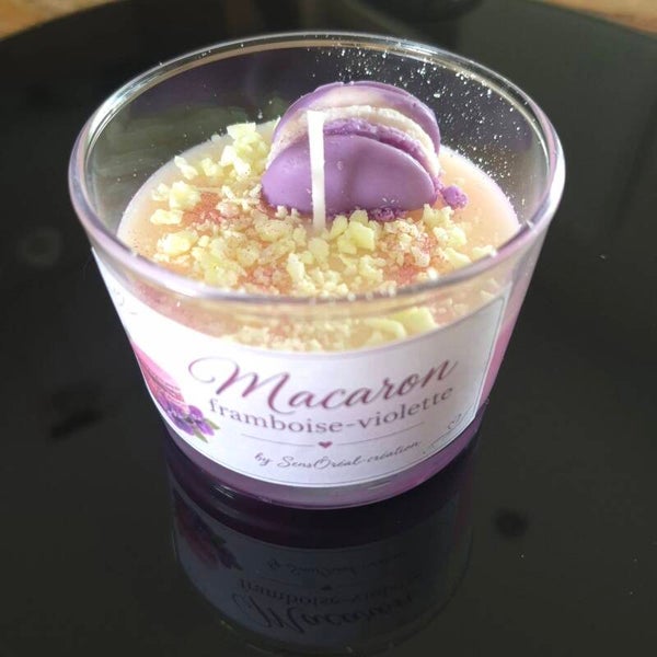 Verre bougie macaron