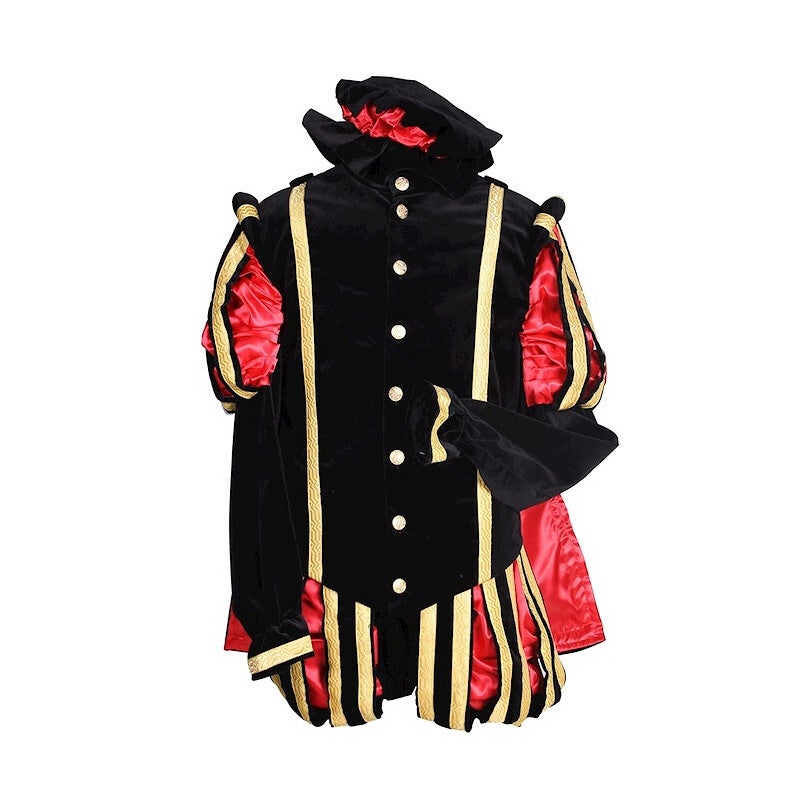 Pietenpak Malaga Fluweel met Cape Zwart/Rood