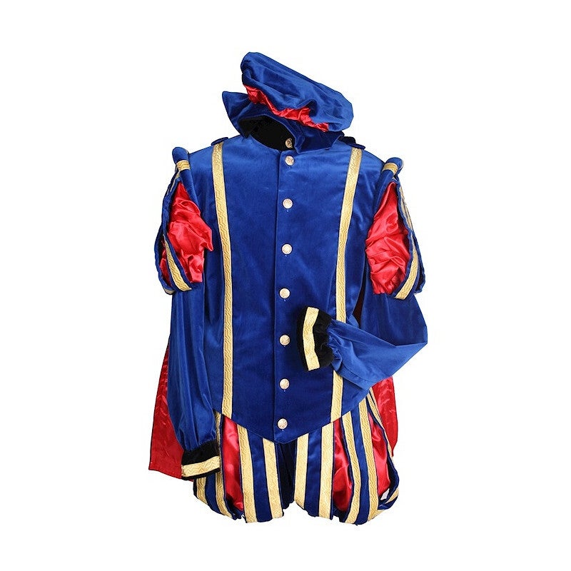 Pietenpak Malaga Fluweel met Cape Blauw/Rood