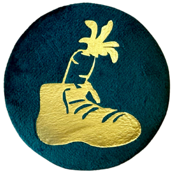 Baretspeld / button Gevuld schoentje - groen