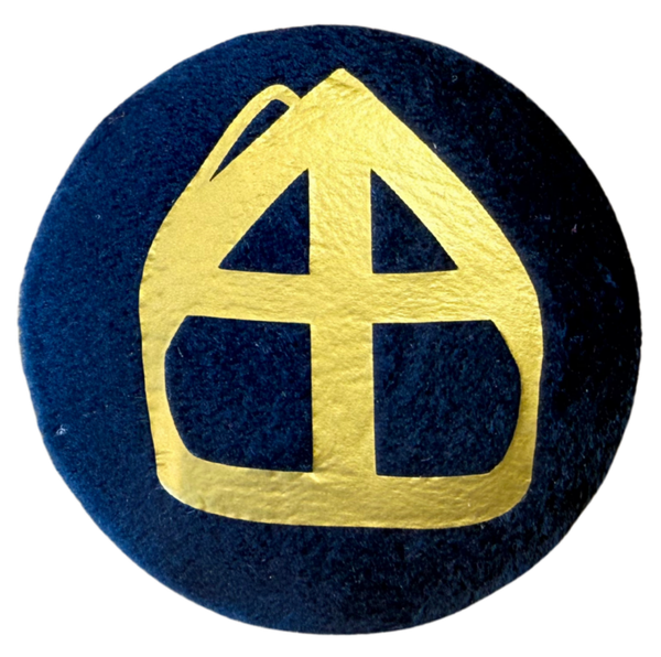 Baretspeld / button Mijter blauw