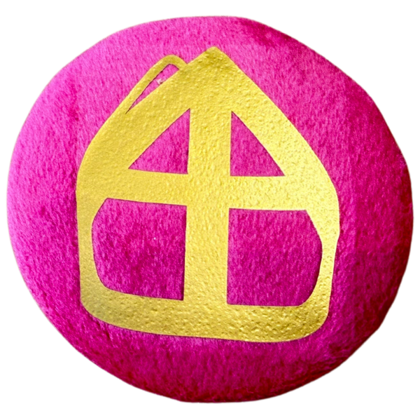 Baretspeld / button Mijter roze