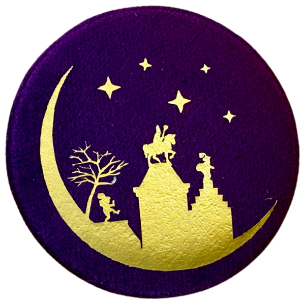 Baretspeld / button Sint&Piet op de daken - Paars