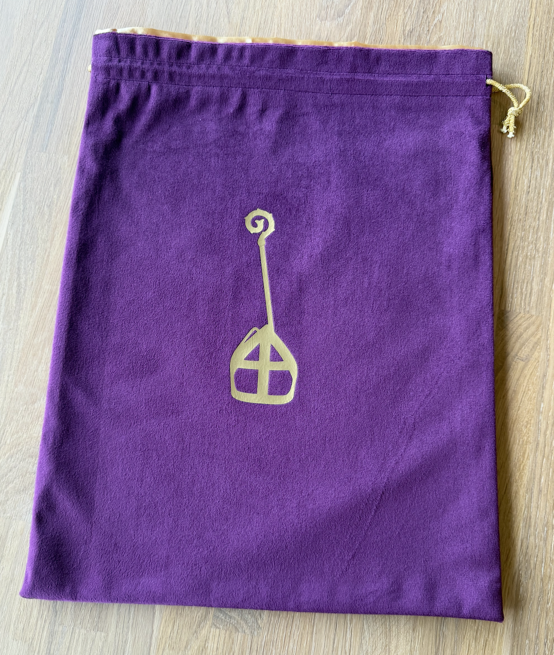 Paars Fluwelen Strooizak gouden opdruk