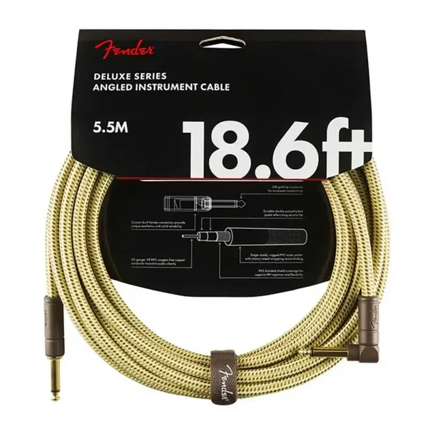 Fender Deluxe Series Gitaarkabel Tweed 5.5 Meter Haaks