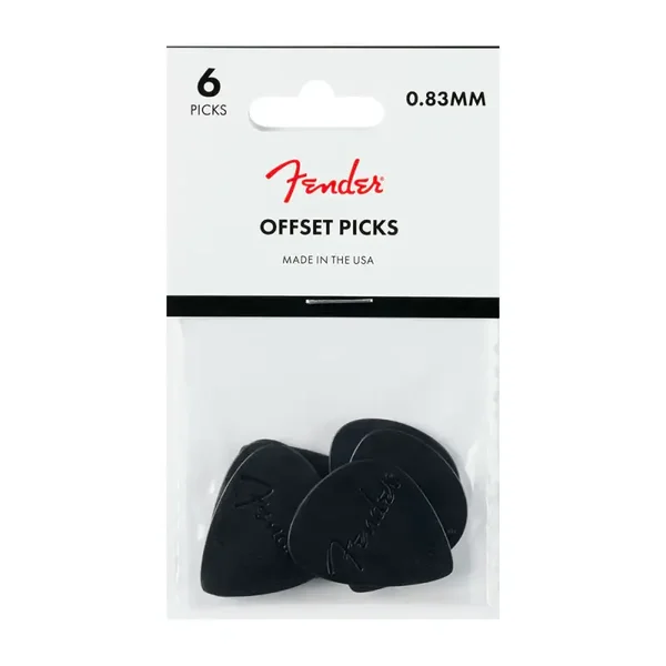 Fender Offset Picks Plectrums met Duimgrip Zwart 6-Pack