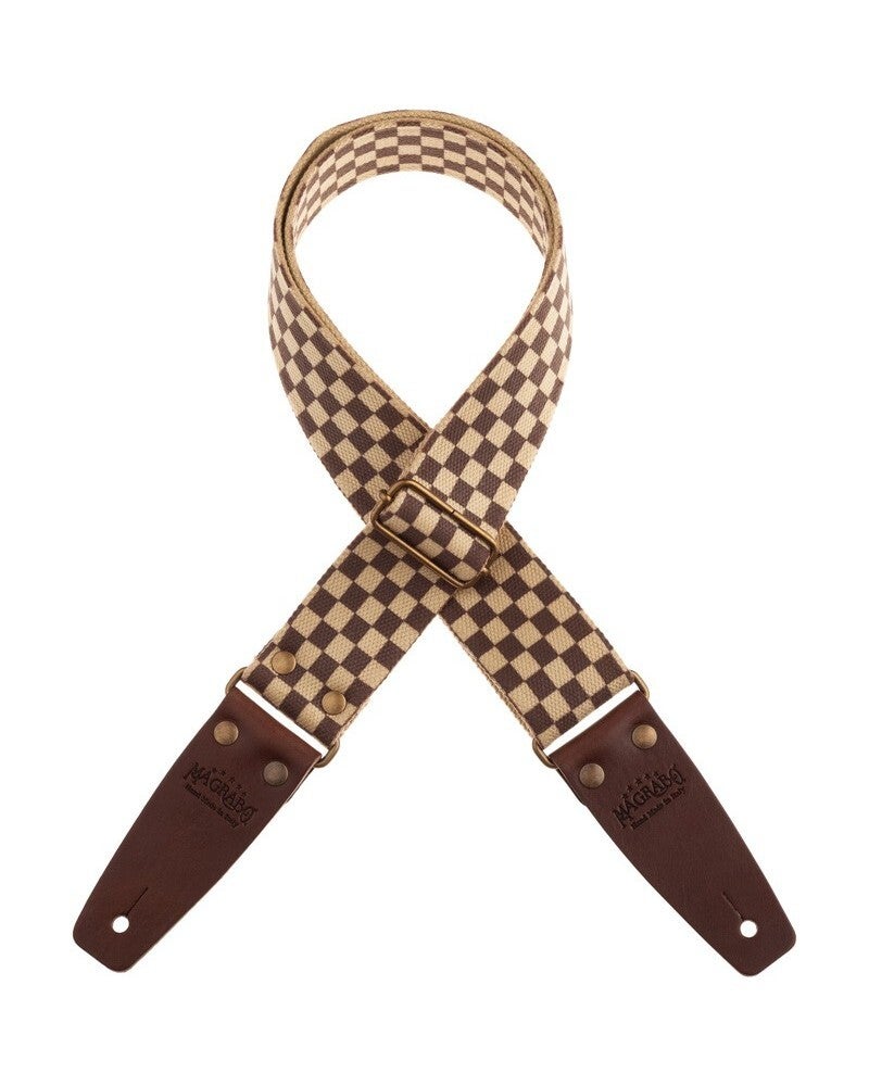 Magrabo Stripe Sc Retrò Chess 5 Cm Terminals Brown, Aged Brass Buckle