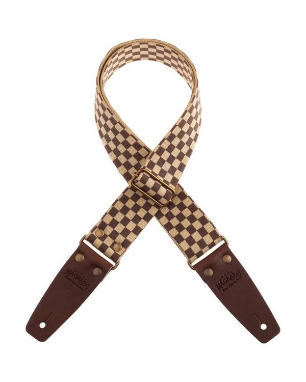 Magrabo Stripe Sc Retrò Chess 5 Cm Terminals Brown, Aged Brass Buckle