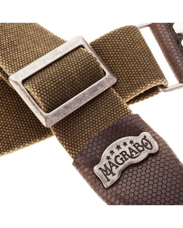 Magrabo Stripe Sc Cotton Washed Olive Green 5 Cm Terminals Twinkle Marrone, Fibbia Recta Ottone