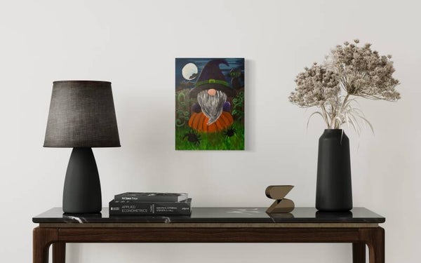 Halloween Gnome Stretched Canvas 11x14